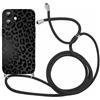 Coalbooliy Custodia con Cordino per iPhone 17 Pro Max 6,9, Morbido Silicone TPU Bumper Cover del Modello Leopardato con Laccio Collana Silicone Antiurto Protettivo Case Cellulare Girocollo, 03