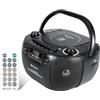 Retekess TR621 Radio Portatili Boombox, Radio FM AM,Lettore Cassette Audio,Supporto USB TF,con Telecomando, Jack per Cuffie,Accompagna la Famiglia e Gli Amici,Regalo(Nero)