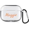 QIHENGPLUS Cover personalizzata con nome Compatibile con Apple AirPods Pro 3rd (2025), copertina morbida personalizzata con stile di scrittura a mano (Semi-chiaro)