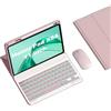 HLTOOP Custodia con Tastiera per Honor Pad X8A 11 Pollici 2024, Tastiera Bluetooth Wireless Rimovibile Retroilluminata con Portapenne, Mouse per Tablet,Rosa