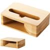 Generic Supporto per altoparlante in legno, amplificatore audio in legno, supporto mobile con design Acoustic Boost, supporto per telefono per ascoltare chiamate chiare, accessorio naturale da scrivania per