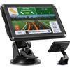 JAOGAUS Navigazione GPS da 5 pollici per auto e camion, navigatore portatile con mappe offline europee, aggiornamenti gratuiti a vita, allarme flash, guida vocale, trasmettitore FM, ricerca codice postale