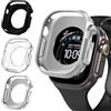 iVoler 3 Pezzi Cover per Apple Watch Ultra 3/2 / 1 49mm (Senza Pellicola Protettiva), Sottile Custodia Antiurto Anti-Graffio Morbida in Silicone TPU iWatch Bumper Case, Trasparente + Nero + Argento