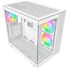 MONTECH King 65 PRO ATX Mid Tower Gaming PC Case, doppia camera, pannelli in rete ad alto flusso d'aria, supporta RTX 40 Series, 3 ventole ARGB preinstallate, accesso senza attrezzi, bianco