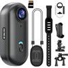 Intepoll Mini Action Camera WIFI 4K 128GB Pollice POV Portatile con IPX7 Impermeabile Videocamera Subacquea Supporto Casco Magnetico Sport DV per Ciclismo, Animali Domestici, Vlogging (nero)