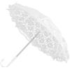 Adfaga Elegante Ombrello con Ricami in Pizzo - Ombrello Decorativo Artigianale per Spettacoli Teatrali e Accessorio Fotografico per Matrimoni - Colore Bianco Sbiancato - 16,5x19,3 (51239 bianco)
