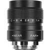 Pyhodi Obiettivo CCTV da 25 Mm F1.4, Obiettivo CCTV per Attacco C, Obiettivo TV a Circuito Chiuso Obiettivo Focale Fisso Manuale Accessorio per Fotocamera Macro, Conduzione della Luce (Nero)