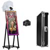 JIAQINMOTD Cabina fotografica con specchio magico da 101,5 cm, portatile per selfie con touch screen da 21,5 pollici, mini PC integrato, torcia, custodia da viaggio per feste, matrimoni, eventi (nero, cabina