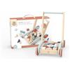 Speedy Monkey Girello con mattoncini e sistema frenante per una maggiore sicurezza, 34,9 x 24,9 x 40 cm, colorato, giocattolo in legno per bambini, dettagli curati, ottima idea regalo