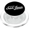 SAN JOSE CALIFORNIA BAY AREA RETRO VINTA CITTÀ DI SAN JOSE CALIFORNIA VARSITY SCRIPT SILICON VALLEY PopSockets PopGrip per MagSafe