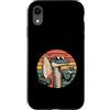 Surfing Alligator Beach Summer Wave Retr Custodia per iPhone XR Cool Crocodile Surfer Tramonto Ocean Vibes Retro
