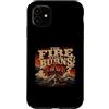 Christian Revival Faith Fire Cross Custodia per iPhone 11 Retro Mountain Cross Il fuoco brucia ancora