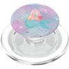 Cute Mermaid Alphabet Letters Apparel Co Lettera A a forma di sirena, design dell'alfabeto PopSockets PopGrip per MagSafe