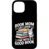 Reading Cat Lover Bookworm Mom Sunset Custodia per iPhone 15 Prenota Mom Cat Lover va bene con una buona lettura