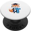 Timowo Studio Volpe Laurea Lettera T PopSockets PopGrip Adesivo