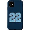 Number 22 Jersey Player Uniform #22 Gift Custodia per iPhone 11 Divisa da giocatore numero 22 blu e bianco #22