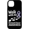 Stomach Cancer Warrior Gifts for Women a Custodia per iPhone 14 Plus Consapevolezza del cancro allo stomaco Pervinca Novembre Cancro allo stomaco