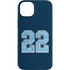 Number 22 Jersey Player Uniform #22 Gift Custodia per iPhone 14 Plus Divisa da giocatore numero 22 blu e bianco #22