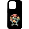 Surf Frog Retro Beach Sunset Custodia per iPhone 15 Pro Cool Surfing Frog Estate Retro