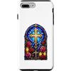 Holy Art Custodia per iPhone 7 Plus/8 Plus Rosario Croce Rose Cattolico Gotico Cattedrale Mosaico Art