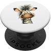 Wild Whimsy Designs Divertente sorridente Zebra Cartoon Animal Face PopSockets PopGrip Adesivo