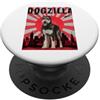Irish Wolfhound Puppy Lover PS Divertente retrò giapponese Dogzilla Irish Wolfhound Dog Lover PopSockets PopGrip Adesivo