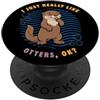 Otters Breeds Sea Animal Lover Cute Otte Mi piacciono davvero le lontre Ok Animal Asian Lontra dagli artigli piccoli PopSockets PopGrip Adesivo