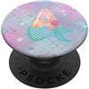Cute Mermaid Alphabet Letters Apparel Co Lettera A a forma di sirena, design dell'alfabeto PopSockets PopGrip Adesivo