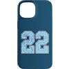 Number 22 Jersey Player Uniform #22 Gift Custodia per iPhone 15 Divisa da giocatore numero 22 blu e bianco #22