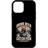 Bear Fishing Beer Lover Lake Custodia per iPhone 12 mini Bere Birra Cattura Pesce Evitare Persone Pesca