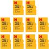 Kodak Scheda MicroSDHC 32GB, classe 10, UHS-I U1, con adattatore 10x velocità di scrittura (10 pezzi)