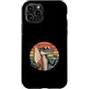 Surfing Alligator Beach Summer Wave Retr Custodia per iPhone 11 Pro Cool Crocodile Surfer Tramonto Ocean Vibes Retro