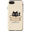 Homeless Cat Custodia per iPhone SE (2020) / 7/8 Homeless Cat Box Gatto Divertente Gattino Carino Gatto Nero