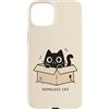 Homeless Cat Custodia per iPhone 15 Plus Homeless Cat Box Gatto Divertente Gattino Carino Gatto Nero