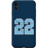 Number 22 Jersey Player Uniform #22 Gift Custodia per iPhone XS Max Divisa da giocatore numero 22 blu e bianco #22