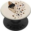 Paw Pact Prints Faccia di gatto floreale felino boho amante degli animali arte animale PopSockets PopGrip Adesivo