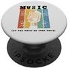 Retro Music Design Lascia che la musica sia la tua voce microfono retrò PopSockets PopGrip Adesivo