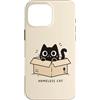 Homeless Cat Custodia per iPhone 16 Pro Max Homeless Cat Box Gatto Divertente Gattino Carino Gatto Nero