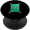 Matching Light Teal Aqua Color Graphic T Aqua Light Teal Learn Grow Evolve Repeat Aqua Graphic PopSockets PopGrip Adesivo