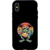 Surf Frog Retro Beach Sunset Custodia per iPhone X/XS Cool Surfing Frog Estate Retro