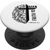 Man Of Faith Cool Lion Father's Day Sapp Man Of Faith, eroe protettore per marito, leone, festa del papà PopSockets PopGrip Adesivo