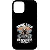 Bear Fishing Beer Lover Lake Custodia per iPhone 12 mini Bere Birra Cattura Pesce Evitare Persone Pesca