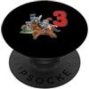 Medieval Renaissance Ren Faire Birthday Medieval Knight Kid Età 3 Anni Compleanno PopSockets PopGrip Adesivo