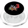 Medieval Renaissance Ren Faire Birthday Medieval Knight Kid Età 3 Anni Compleanno PopSockets PopGrip per MagSafe