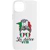 Italy Love Apparel Co Custodia per iPhone 14 Plus Signora italiana divertente dicendo bandiera Italia