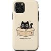 Homeless Cat Custodia per iPhone 11 Pro Homeless Cat Box Gatto Divertente Gattino Carino Gatto Nero