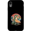 Surfing Alligator Beach Summer Wave Retr Custodia per iPhone XR Cool Crocodile Surfer Tramonto Ocean Vibes Retro