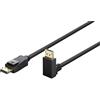 goobay Cavo DisplayPort 2.0/2.1, 54 Gbps supporta FreeSync e G-Sync, HDCP 2.2, Dynamic HDR e 32 canali audio/specifico per il campo di gioco/connettore 90° - 5 m/77128