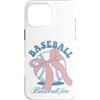 Negozio di fiocchi Coquette per tifosi d Custodia per iPhone 16 Pro Max Baseball Fiocco da civetta per tifoso