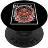 Japanese Oni Mask Aesthetic By TOKYO WAV Hannya Oni Mask Devil Yokai - Maschera giapponese con tatuaggio demone PopSockets PopGrip Adesivo